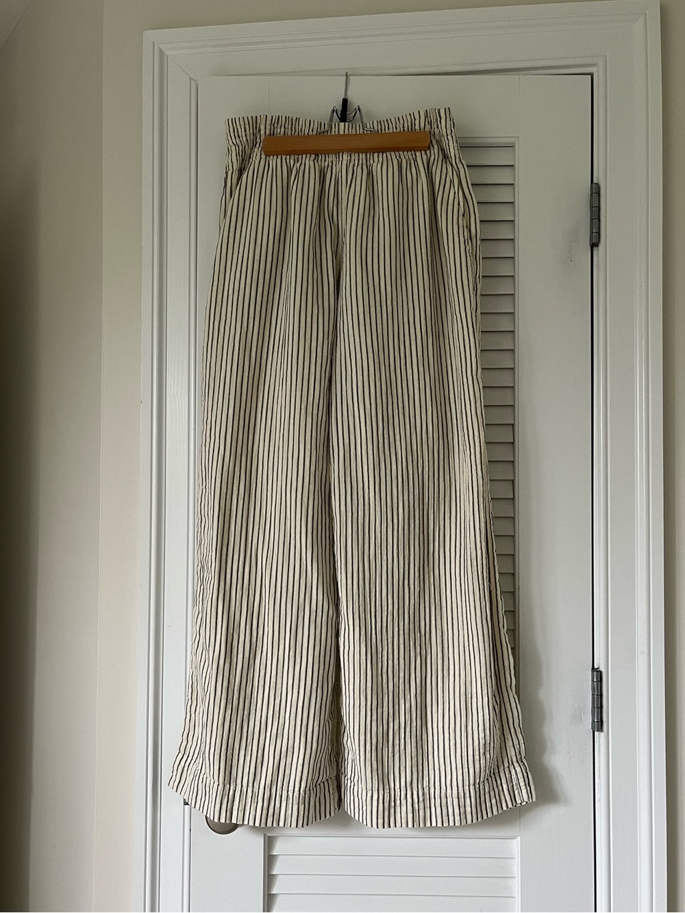 Marine Layer Charcoal Pacifica Stretch Cotton Blend Wide Leg Pants